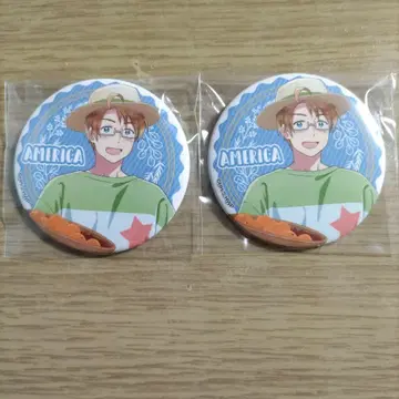 헤타리아 미국 수확제 캔뱃지 2개 세트