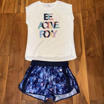 ROXY 티셔츠 숏팬츠 M 사이즈 액티브웨어 셋업 헬스장