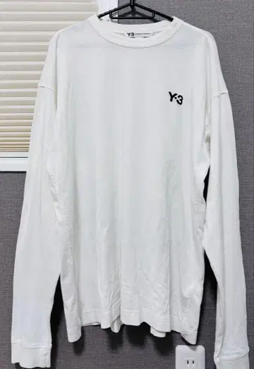 Y-3 화이트 긴팔 티셔츠