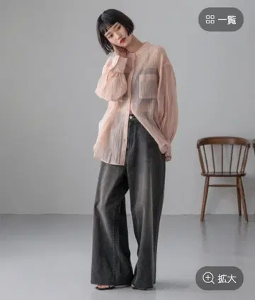새상품 이번 시즌 LOWRYS FARM 밴딩 시어 셔츠 LS 핑크