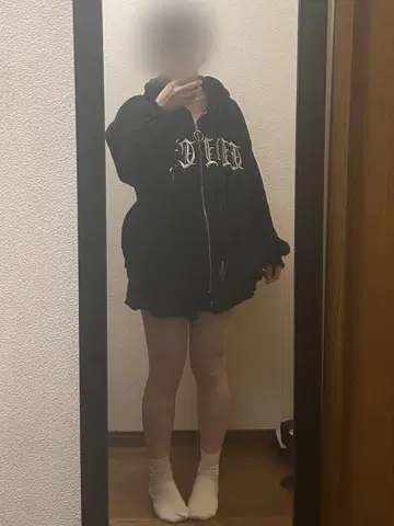 오버 사이즈 블랙 후드티 고양이 귀 지뢰계 서브컬처 계열