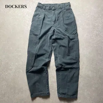DOCKERS 데님 슬랙스 투 턱 그린 페이드 스트레이트 구제 의류