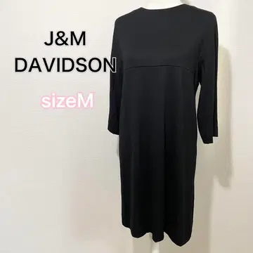J&M DAVIDSON 원피스 7부 소매 블랙 노카라 울