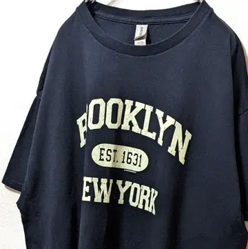 길단 뉴욕 브루클린 로고 티셔츠 블랙 검정 XL 구제 의류