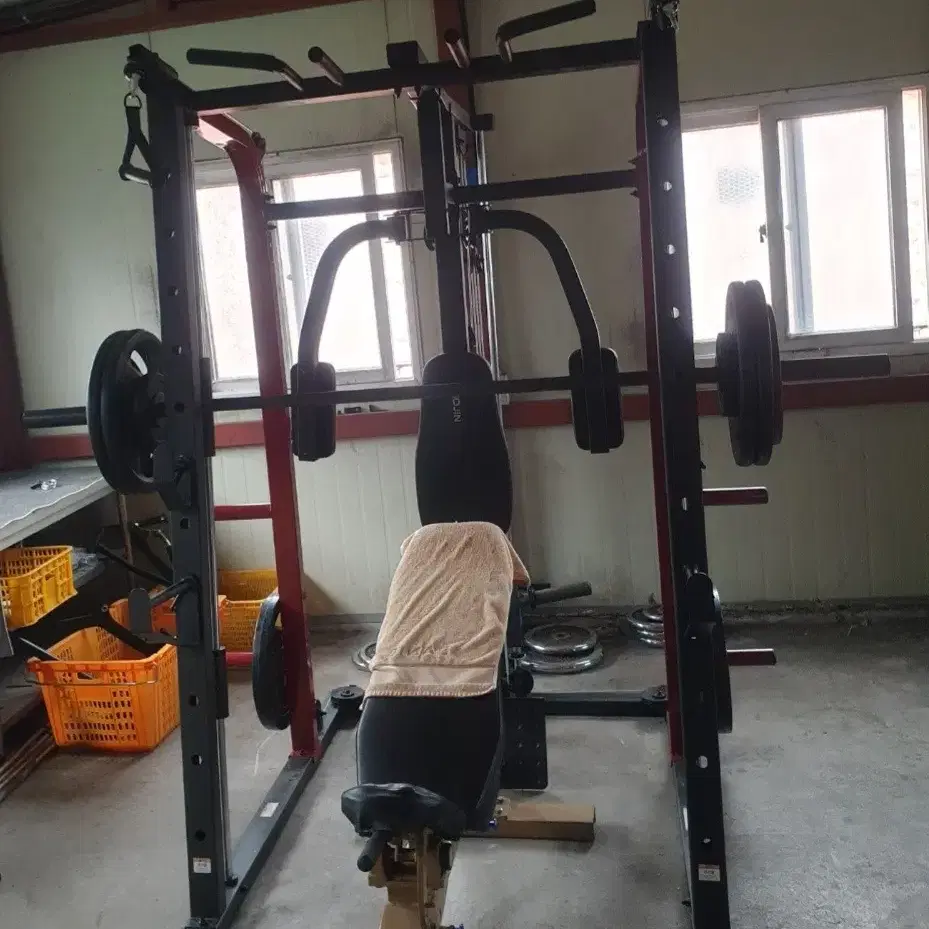 이고진 스미스머신 벤치프레스 홈짐 티바로우 스쿼트 홈트 오버헤드프레스