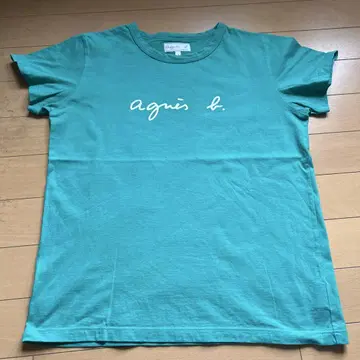 agnis b. 에메랄드 그린 티셔츠 반팔