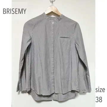 BRISEMY 유나이티드 애로우즈 스트라이프 셔츠 프릴 셔츠