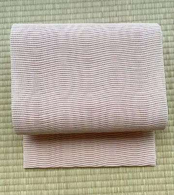 명주 자수 여름 오비(약 24cm) 물결 패턴 새상품