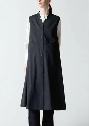 LA7140 택 포함 새상품 미즈이로 인드 울 롱베스트 그레이 F