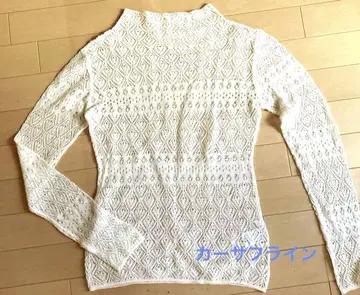 CASA FLINE 시스루 하이넥 탑 F 새상품급