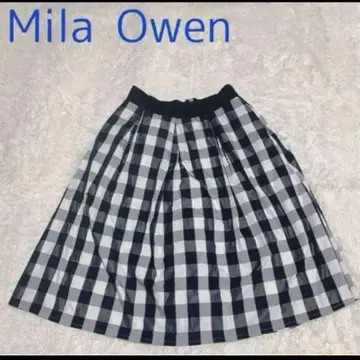 Mila Owen 미라 오웬 깅엄 체크 메모리 스커트 L