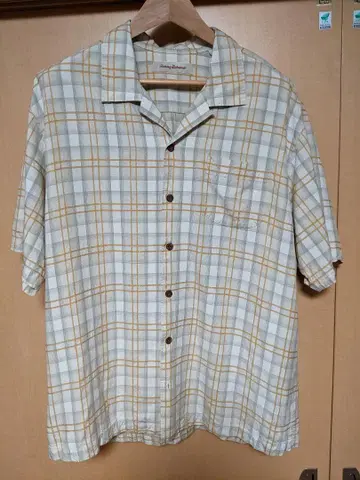 Tommy Bahama 체크 무늬 반팔 셔츠