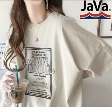 Java 콜라보 자수 로고 티셔츠 오버 사이즈 XL 유니섹스