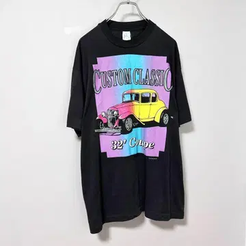 SUN SPORTS WEAR 80s USA제 클래식 카 아트 티셔츠 L