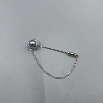 058 실버 펄 와이어 랩 브로치