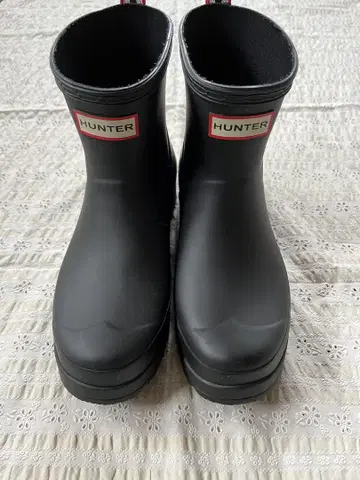 헌터 레인부츠 숏 블랙 24cm