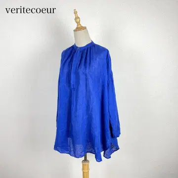 veritecoeur 밴드 카라 린넨 100% 튜닉 밴드 카라