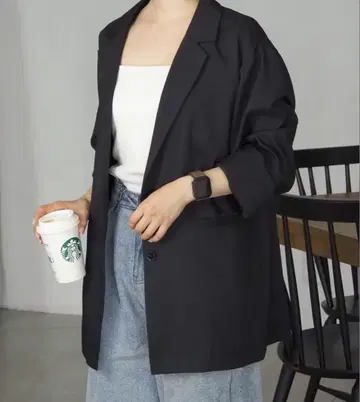 tip top 블랙 테일러드 자켓 F