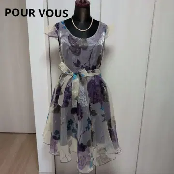 POUR VOUS 꽃무늬 쉬폰 플레어 드레스