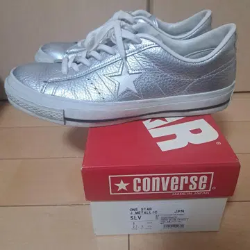 레어 한정판 CONVERSE ONE STAR METALLIC 실버