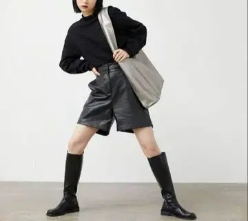 FEKETE VEGAN LEATHER BIG TOTE BAG 실버