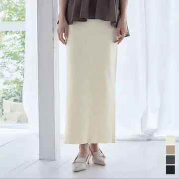 미사용 새상품 택 포함 urs 타이트 스커트 화이트 니트 M