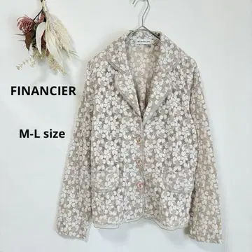 피낭시에 FINANCIER 테일러드 자켓 꽃무늬 레이스 자수 ML