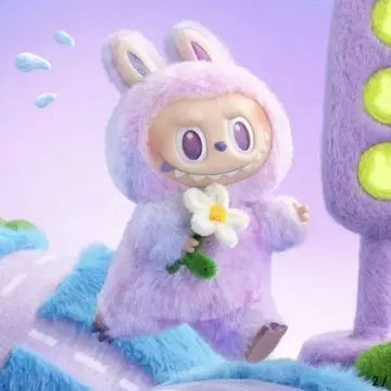 lububu big into energy 봉제 인형 LUCK 보라색