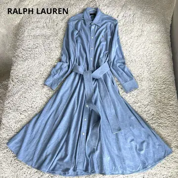 새상품급 RALPH LAUREN 셔츠 원피스 리본 니트 옥스퍼드