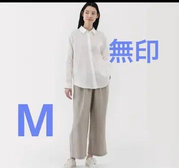 MUJI 2025 신상 워싱 이지 와이드 팬츠 M
