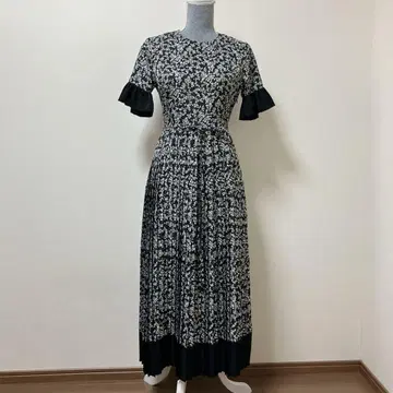일본제 Acka 에이씨케이이에이 꽃 롱 원피스 꽃무늬 여름 블랙