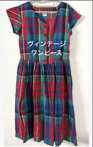 70s80s 빈티지 체크 원피스 레트로 원피스 USA제