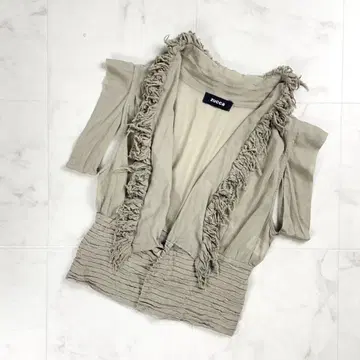 zucca 프린지 변형 시어 셔츠 베이지 사이즈 M*CD627