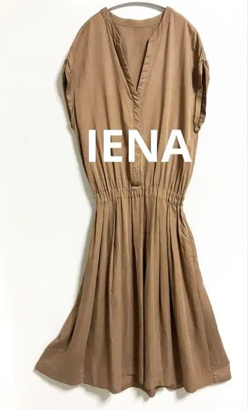 IENA 베이지 슬리브리스 스키퍼 셔츠 원피스