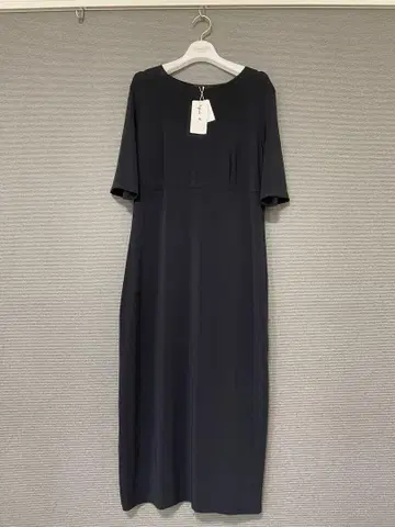 새상품 에네스베 agnis b. 블랙 반팔 롱 원피스 M 나일론