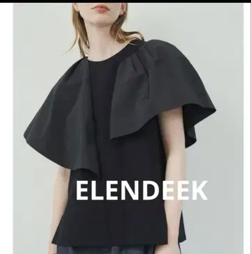 새상품급 ELENDEEK 블랙 플레어 슬리브 셔츠