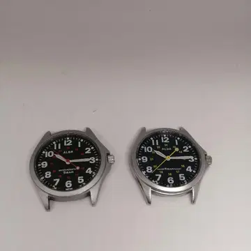 ALBA 밀리터리 아날로그 쿼츠 손목시계 2개 세트