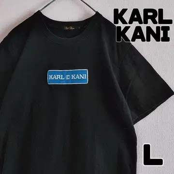 KARL KANI 칼카니 반팔 T셔츠 블랙 L 자수 로고 남성용