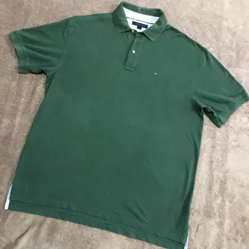 Tommy Hilfiger 반팔 피케 셔츠 남성용 size XL 그린