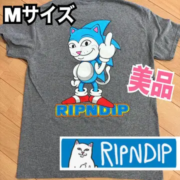 RIPNDIP 립앤딥 소닉 티셔츠 고양이 M 사이즈 그레이
