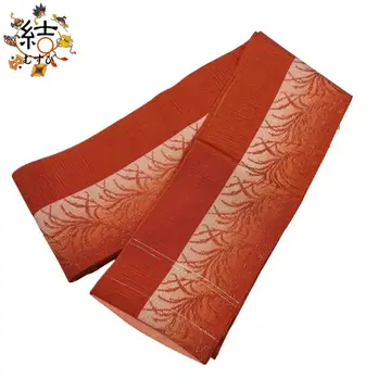 MO-3456 반폭 오비 잎 무늬 주황색