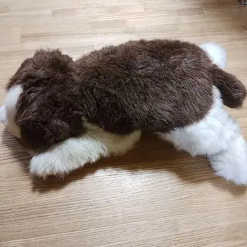 개 봉제 인형 브라운과 화이트 약 46cm