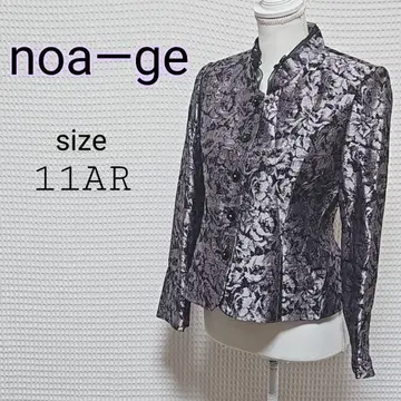 noa-ge 꽃무늬 자켓 11AR 블랙 퍼플