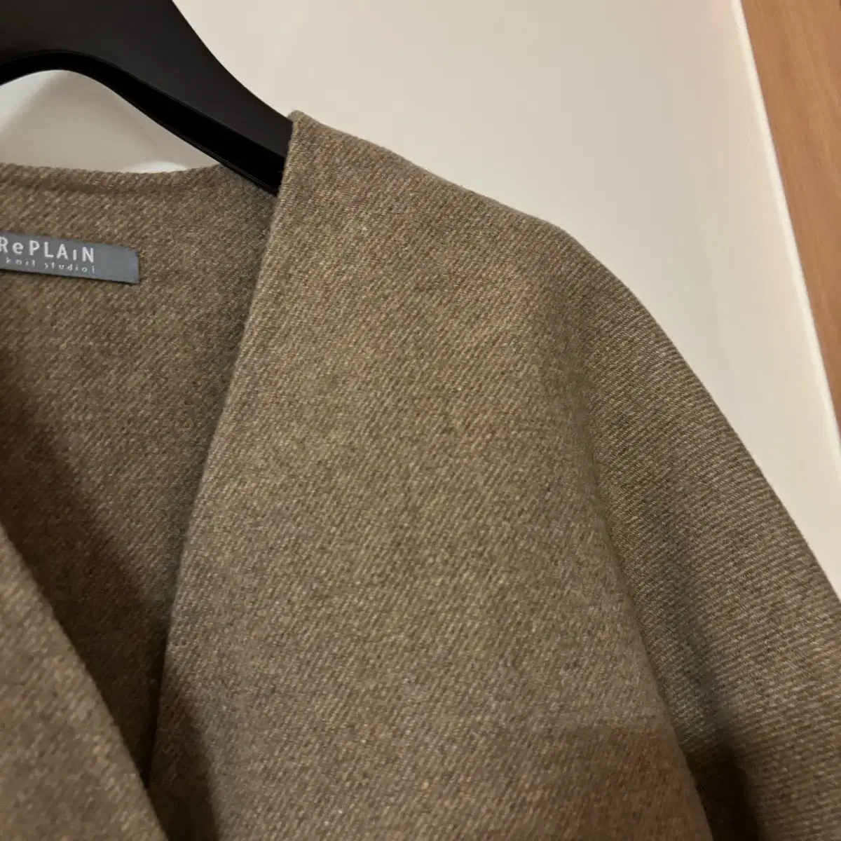 리플레인 노카라 숏코트 핸드메이드 하프코트 울자켓 올드머니룩 출근룩 하객