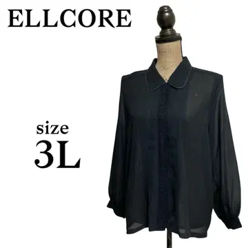 P2000 ELLCORE [15] 셔츠 긴팔 프론트 오픈 시어 블랙 검정