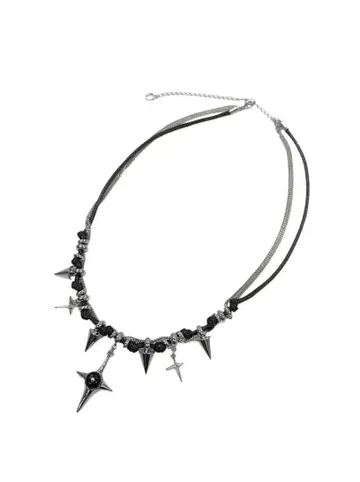 [ XU DOG ] star studs necklace