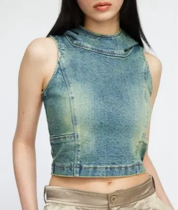 LAGUA GEM WASH HOODIE 데님 상의