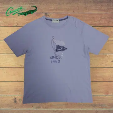 CROCODILE 크로커다일 프린트 보더 반팔 티셔츠 L