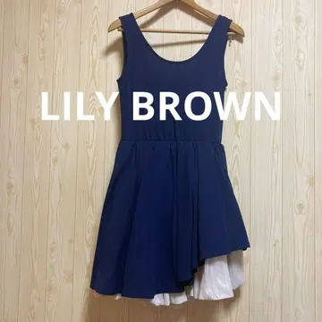LILY BROWN 슬리브리스 미니 원피스 네이비
