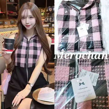 루미뇽 Candy check panel zip dress [S]